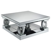 Best Furniture Outlet - Coaster - Amalia Square Mirrored Acrylic Crystal Coffee Table Silver - 722518